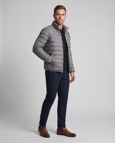 Herren ultraleichte Steppjacke im minimalistischen Design mit wärmeisolierender synthetischer Füllung