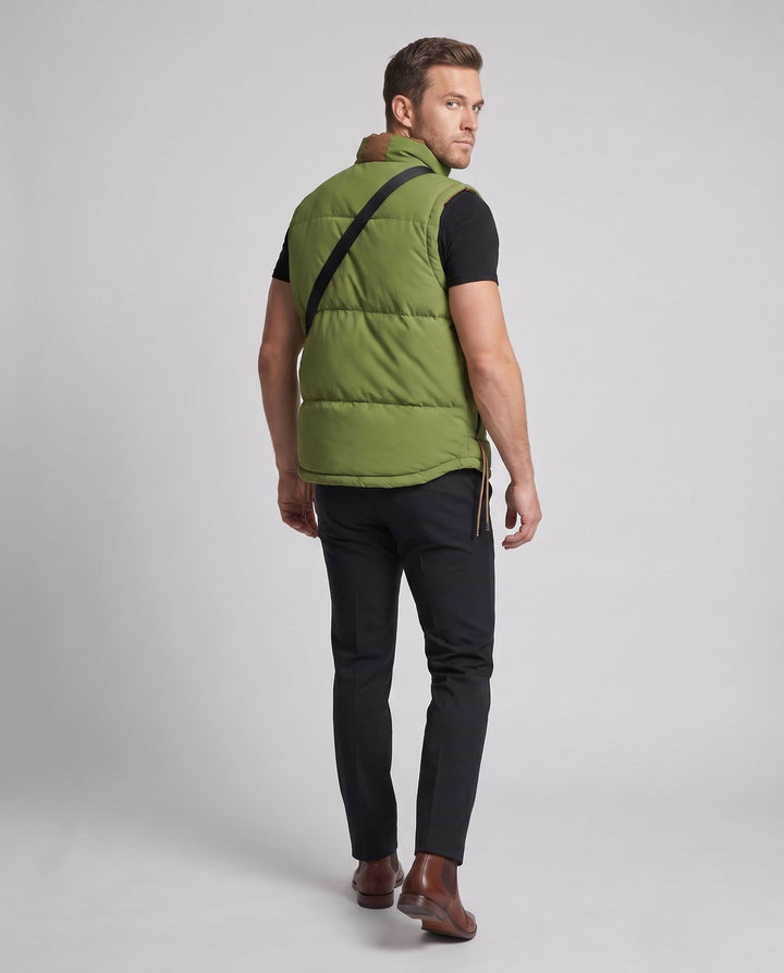 Herren Urban Steppweste Set mit integriertem Crossbody-Bag und verstellbarem Saum