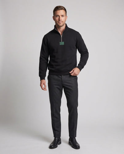 Herren Relaxed-Fit Halb-Zip Sweatshirt mit Stehkragen und Rippbündchen Drune