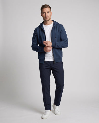 Herren Zip Hoodie in entspannter Oversize-Passform mit durchgehendem Reißverschluss und Reißverschlusstaschen Drune
