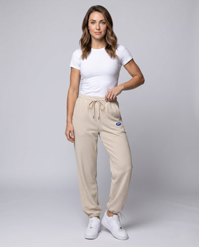 Frauen lockere Cord-Jogginghose mit Patchwork-Seitenstreifen, elastischem Taillenbund und Bündchen drune