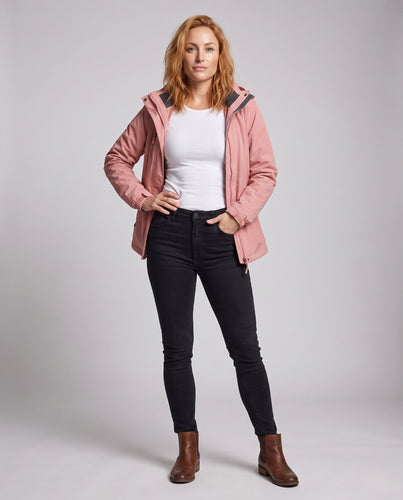 Damen Softshell-Parka mit abnehmbarer Fleece-Innenjacke und verstellbarer Kapuze Drune