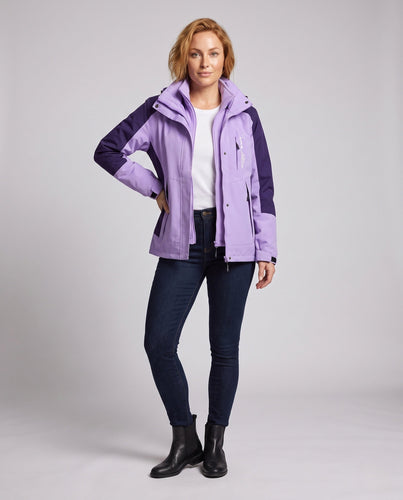 Damen zwei-lagige Softshell-Parka mit wärmendem Fleece-Innenfutter und verstellbarer Kapuze drune