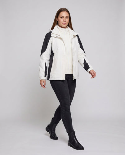 Damen Zwei-Punkte Softshell Regenjacke mit abnehmbarer Fleece-Innenjacke Drune