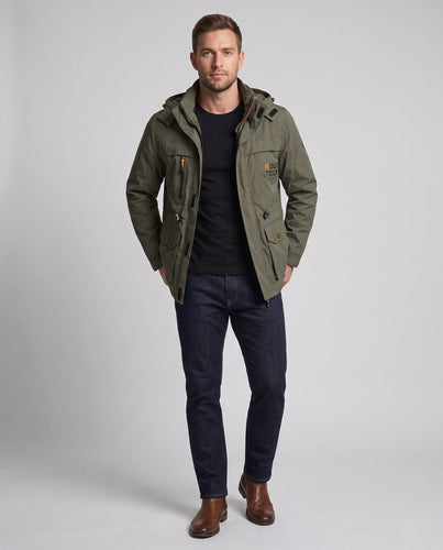 Herren Arctic-Comfort Parka mit voller Futter aus Kunstfell und multifunktionalen Taschen drune