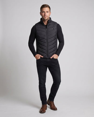 Herren beheizte Thermoweste mit Multi-Zonen-Heizsystem und USB-Anschluss drune