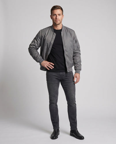 Herren Isolierte MA-1 Bomberjacke im Utility-Look mit Armtasche und Rippbund drune