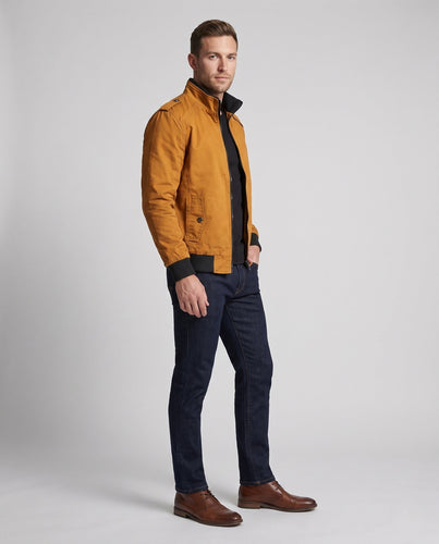 Herren Kurzjacke mit Teddyfutter, Reißverschluss und Schulterklappen drune