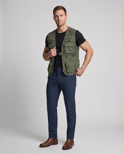 Herren Leichtgewicht Mesh Multi-Taschen Weste für Angeln, Fotografie und Outdoor drune