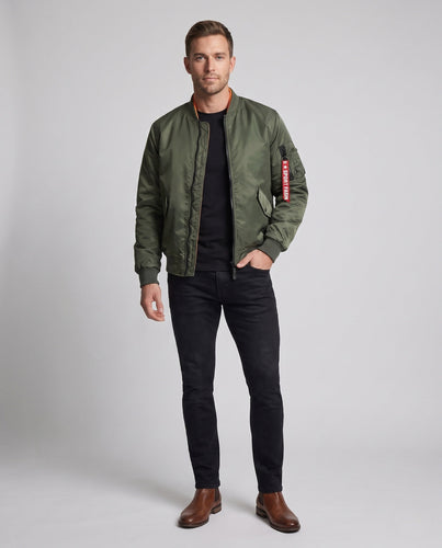 Herren Leichte Nylon Flug Bomberjacke mit Ärmel Utility Tasche drune