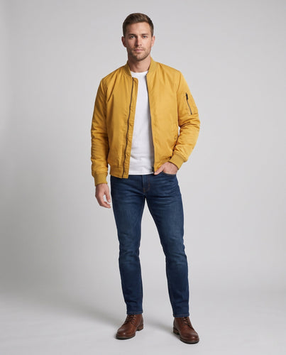 Herren leichte Pilot Bomberjacke aus technischem Nylon mit Utility-Tasche am Ärmel drune