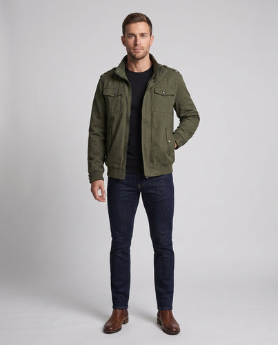 Leichter Feldblouson für Herren mit Stehkragen und Mehrfachtaschen drune