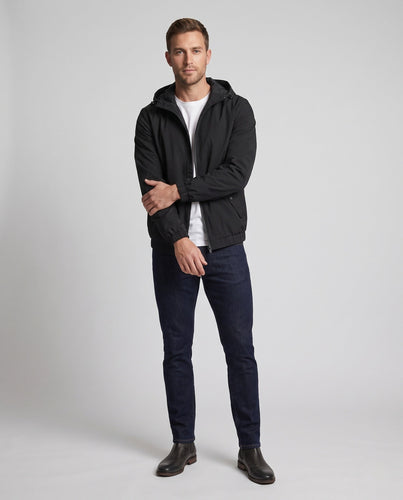 Leichte Herren Windjacke mit Kapuze, elastischen Bündchen und verdecktem Reißverschluss drune