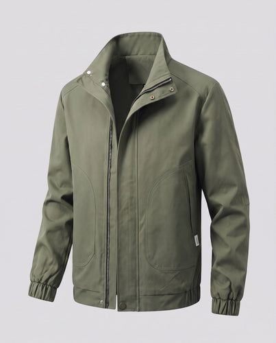 Herren Leichte Winddichte Freizeitjacke mit Stehkragen und Elastischen Bündchen Drune
