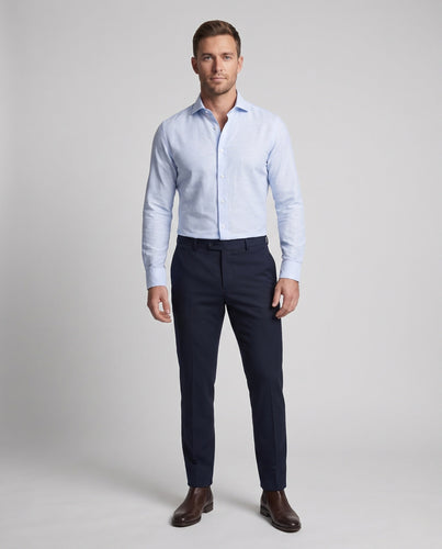 Herren Elegantes Langarmhemd mit feiner Struktur Drune