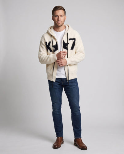 Herren Cozy Zip Hoodie mit grafischem Muster Drune