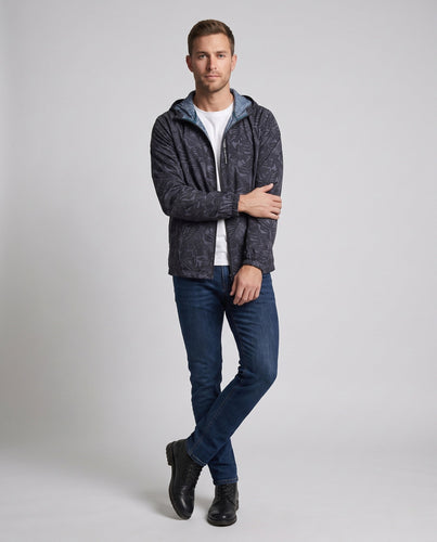 Herren Leichte Outdoor-Jacke mit Modischem Blattmuster Drune