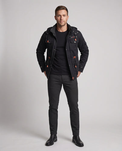 Herren Vintage Stil Militärjacke Drune
