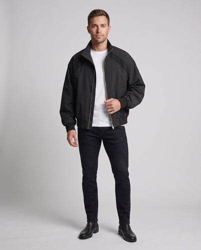 Herren Mode Bomberjacke mit hohem Kragen Drune