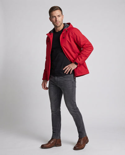 Leichte, wasserabweisende Kapuzen-Softshell-Jacke für Herren mit verstellbaren Bündchen und Reißverschlusstaschen Drune