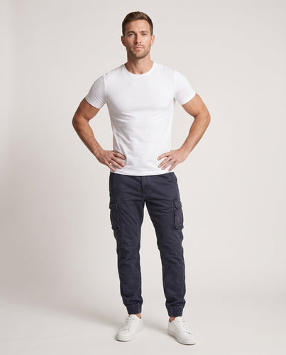 Herren Cargo Jogger Pants mit verstärkten Knien, Mehrfächertaschen und elastischen Bündchen Drune