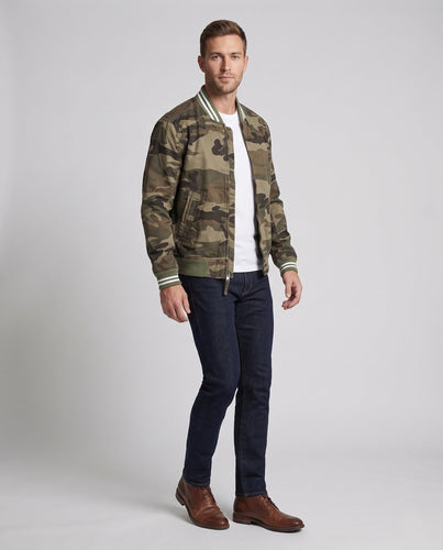 Herren Harrington-Jacke aus Baumwolltwill mit sportlichem Rippkragen Drune