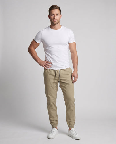 Herren Leichte Elastische Jogginghose mit Kordelzug und Knöchelsaum Drune