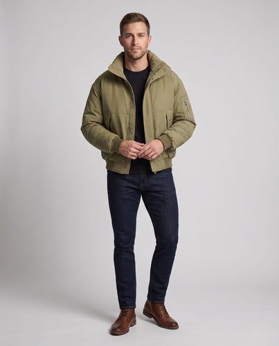 Männermode Übergangsjacke mit hohem Kragen und Fleece-Futter Drune