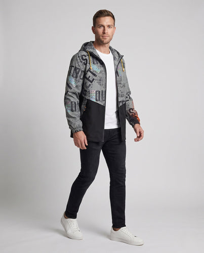 Männers modische Übergangsjacke mit Kapuze und praktischen Taschen Drune