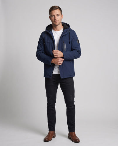 Herren multifunktionale Outdoor-Jacke mit Kapuze und Fleece-Futter Drune