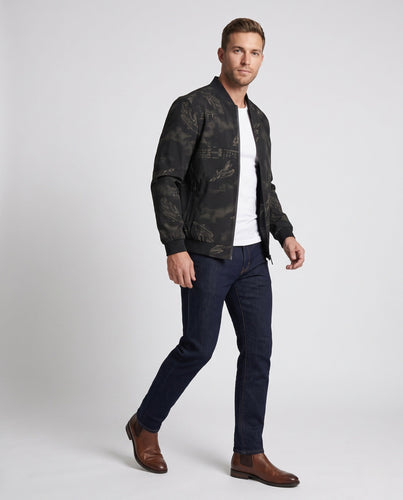 Herren Sportliche Bomberjacke mit Modischem Druck Drune