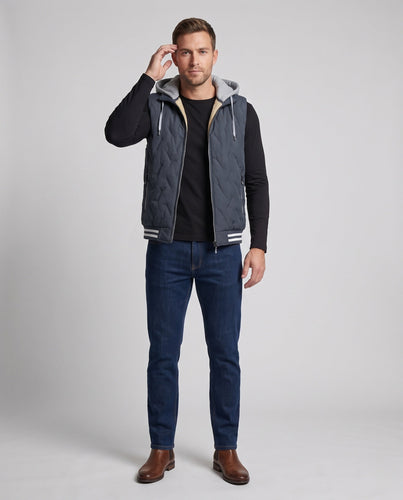 Herren Thermo-Fleece-Weste mit Kapuze Drune