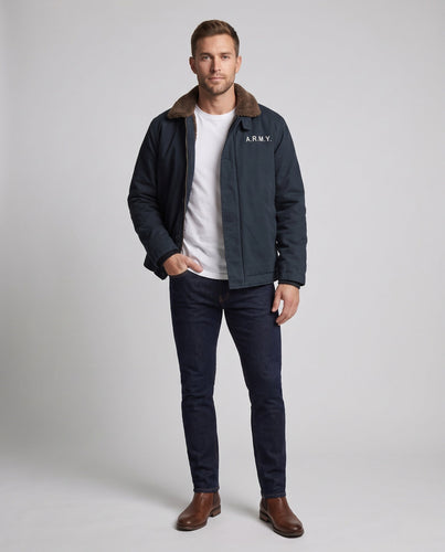 Herren Utility-Jacke mit Teddykragen Drune