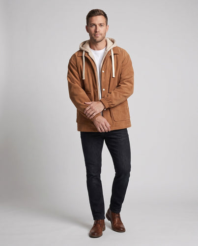 Herren Warm gefütterte Cordjacke Drune