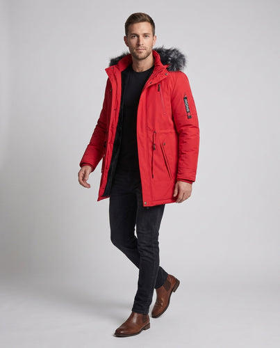 Herren Warm gefütterter Winterparka mit abnehmbarer Kapuze Drune