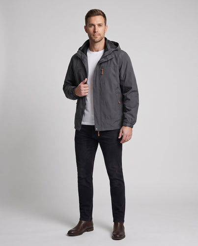 Herren Wetterfeste Outdoor-Jacke mit verstellbarer Kapuze Drune