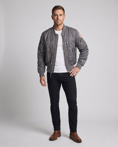 Herren Modische Bomberjacke mit zahlreichen Taschen Drune