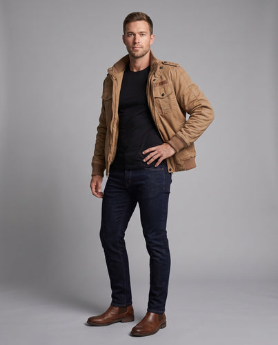 Herren Winterjacke mit Fleece-Futter und multifunktionalen Taschen Drune