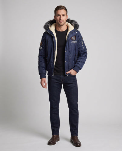 Herren Winterjacke mit Teddyfutter Drune