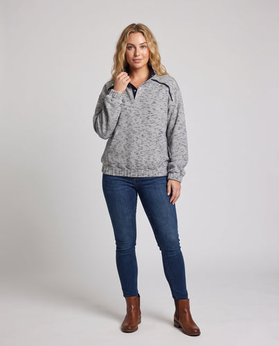 Damen Bequeme Sweatjacke mit praktischem Hochkragen Drune