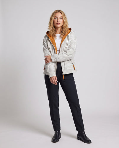 Damen Modische Übergangsjacke mit Kapuze Drune