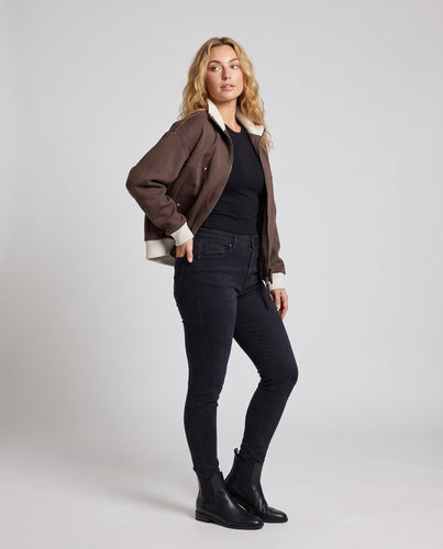 Damen Modische Übergangsjacke mit Stehkragen Drune