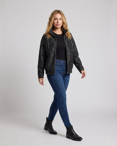 Damen Modische Utility-Jacke Drune