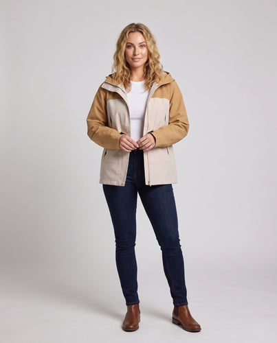 Damen Steppjacke mit Kapuze und Kunstfellbesatz Drune