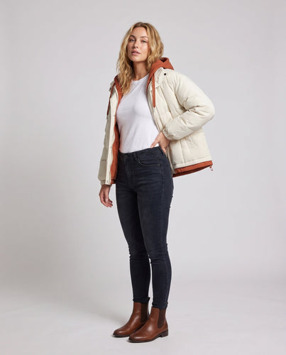Damen Wattierte Kapuzenjacke Drune