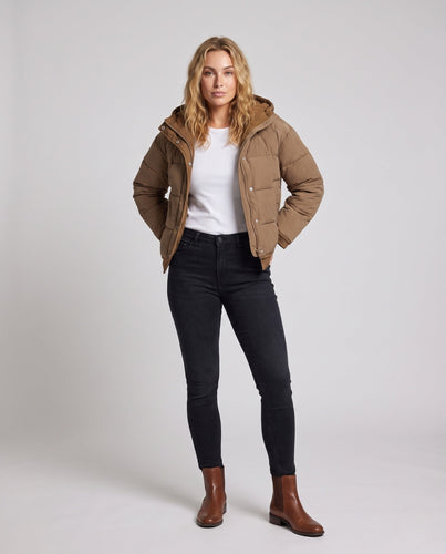 Damen Wattierte Kapuzenjacke mit stylischem Reißverschluss Drune