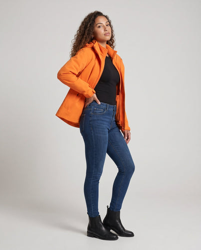 Damen Wetterfeste Outdoor-Jacke mit hohem Kragen Drune