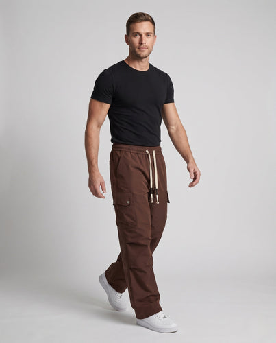 Herren Baggy Cargo Hose mit elastischem Tunnelzug, multifunktionalen Taschen & entspannter Silhouette drune