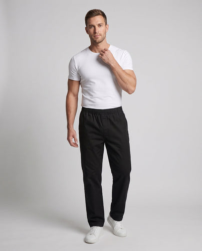 Herren Leichte Baumwollmischung Legere Hosen mit Kordelzug Taille, Seitentaschen & Gerader Lockere Passform drune