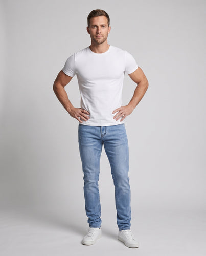 Herren Slim-Fit Denim-Jeans mit leichter Used-Waschung und geradem Bein Drune